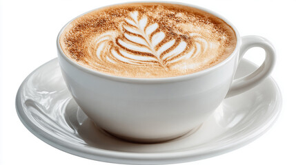 isolated cup of cappuccino