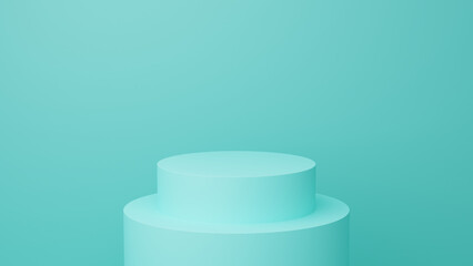 Minimalist 3D Podium Background – Light Blue – Landscape