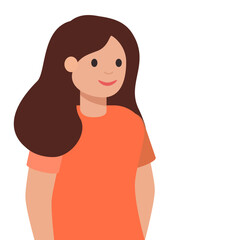 A cartoon woman portrait on white background