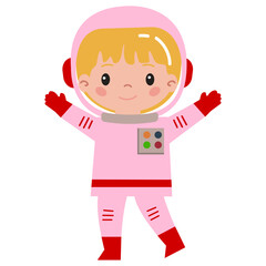 little astronaut isolated on white background