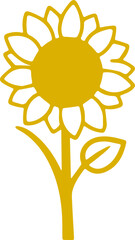 sunflower icon with transparent background vector pattern 