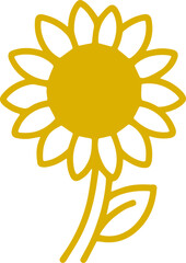 sunflower icon with transparent background vector pattern 