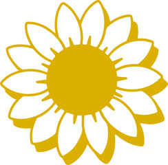 sunflower icon with transparent background vector pattern 