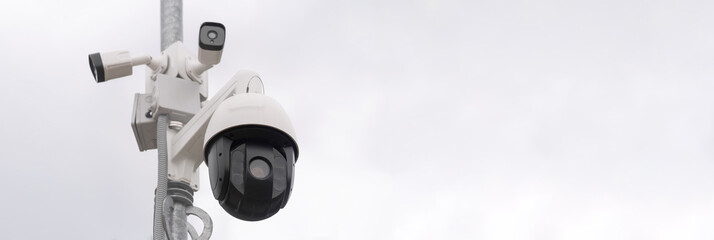 Outdoor Security Cameras on Pole Surveillance System