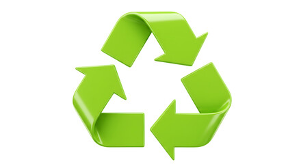 3D Green Recycle Arrows Symbol Eco-Friendly Recycling Icon