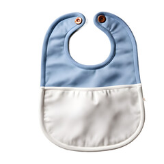Infant clothing bib with snap closure, isolated on a empty plain background