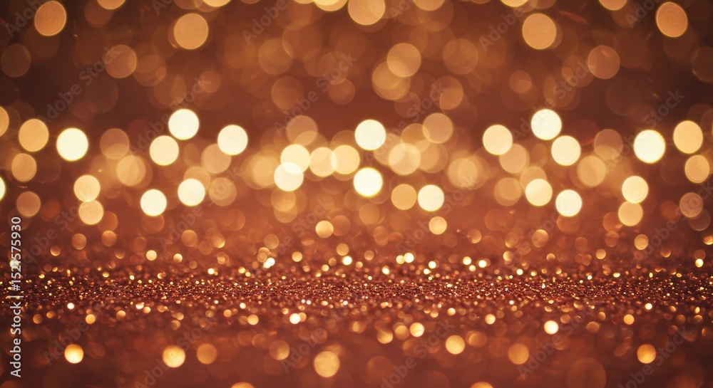 Aufkleber golden bokeh lights shimmering over glittering surface creating a celebratory display for festive oc