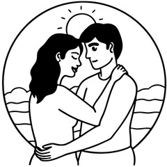 Obraz premium Family love: A mother embraces her child, a silhouette of happiness