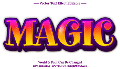 Obraz premium Editable Magic Vector Text File Mystical Fantasy Typography
