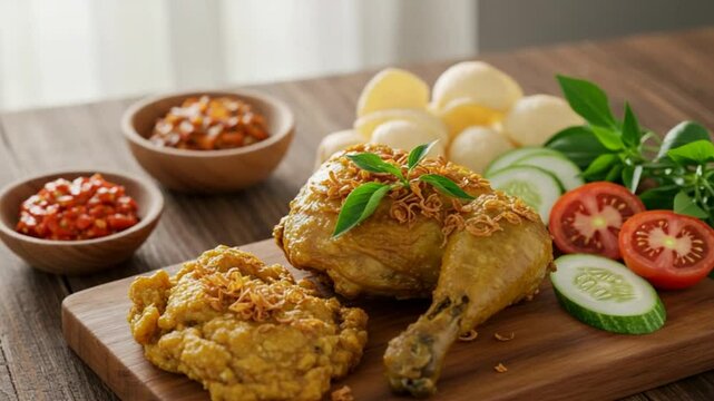 Ayam Goreng Kremes: Indonesian Fried Chicken Platter
