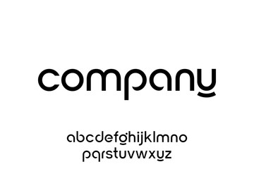 word of company. modern minimalist clean alphabet font. lowercase bold and  round typography vector illustration design