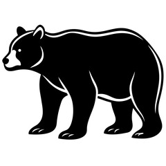 Fototapeta premium A vector illustration of a wild bear silhouette, a black grizzly predator symbol