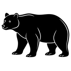 Fototapeta premium Vector cartoon illustration of wild black and white bears, rhinos, and other safari animals