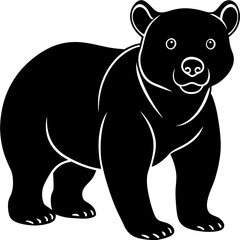 Fototapeta premium Cute cartoon wild animal bear vector illustration