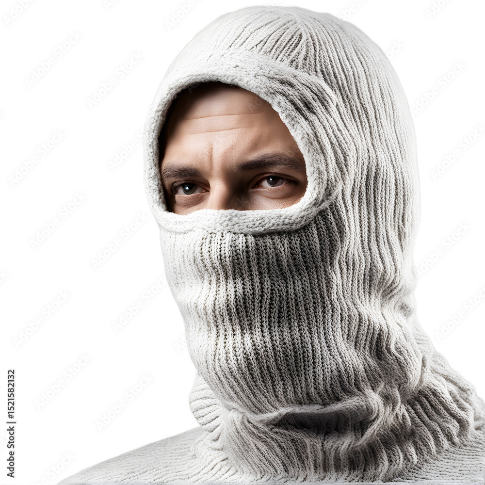 Poster wool balaclava with full face cover, isolated on a empty plain background