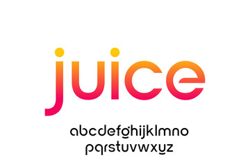 word of juice. modern minimalist clean alphabet font. lowercase bold and  round typography vector illustration design © poncotanstd