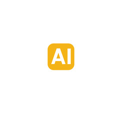 AI Label Icon – Yellow Box Vector for Smart Tech