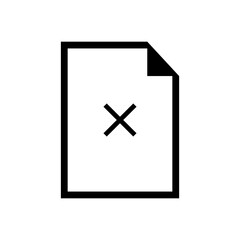 Obraz premium Page with cross mark isolated icon graphic vector