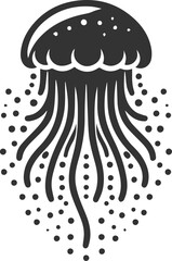 Jellyfish silhouette vector underwater fish drawing