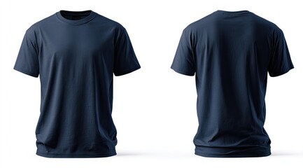 Navy blue crew neck t-shirt mock-up
