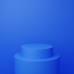 Minimalist 3D Podium Background – Blue – Square