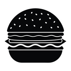 burger silhouette vector.
