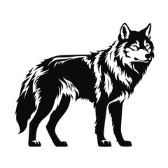 Fototapeta premium Professional Wolf Animal Silhouette Vector Illustration for Designs and Projects