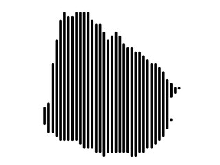 Vertical Lines Vector Map of Uruguay Small