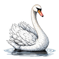 Fototapeta premium Adorable cartoon Swan vector illustration isolated