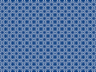 Blue pattern of chain link fence