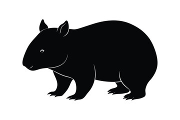 Obraz premium Wombat silhouette isolated on white background