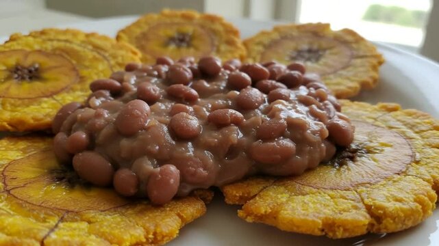 Tostones with Beans: A Savory Latin American Dish