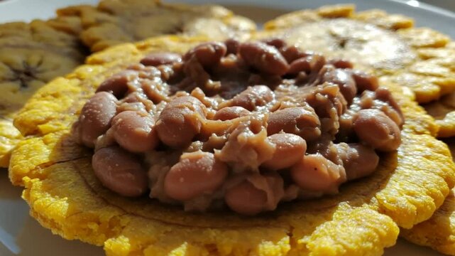 Tostones with Beans: A Caribbean Appetizer