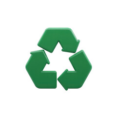 Obraz premium Green recycling symbol with three arrows forming triangle, representing sustainability and environmental conservation. icon emphasizes importance of recycling and eco friendly practices
