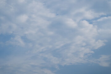 Summer blue sky cloud gradient light white background. Beauty clear cloudy in sunshine calm bright winter air bacground. Gloomy vivid cyan landscape in environment day horizon skyline view spring