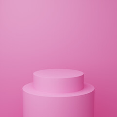 Minimalist 3D Podium Background – Pink – Square