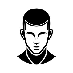 Man face silhouette icon isolated on transparent background