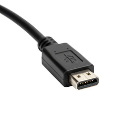 Mini usb cable connector isolated on transparent background
