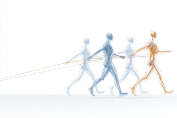 simplified diagram of human movement mechanics emphasizing biomechanics and neural networks