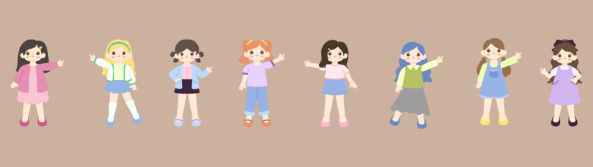 little girls pointing gesture