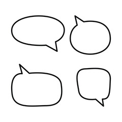 Blank Speech Bubble Vector Set, Comic Style Talk and Thought Balloons.