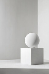 minimalistic studio setup featuring sleek modern object on clean ultrabright background