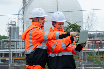 Team of Engineers Discussing Gas Plant Operations