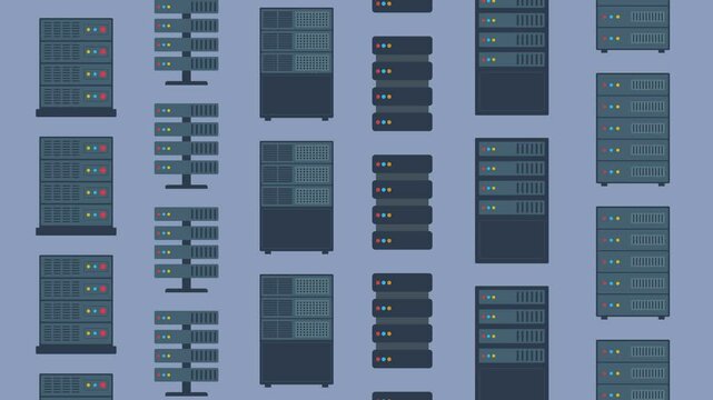 Servers - flat design background loop