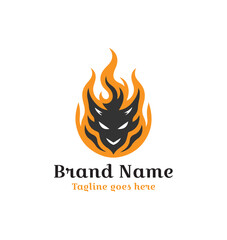 Fire flame logo design with a hot, burning icon vector illustration