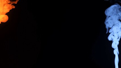 Vivid Dual-Toned Smoke on Dark Background