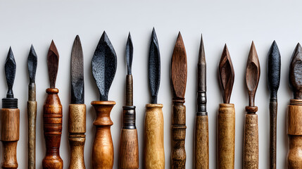 Collection of Antique Woodworking Chisels and Tools