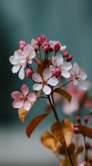 Delicate cherry blossom branch in full bloom showcasing spring floral beauty and elegance