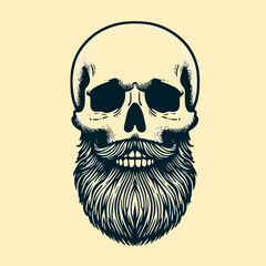 bearded skull illustration 