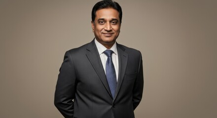 Business executive portrait corporate setting professional photography neutral background confident stance leadership concept